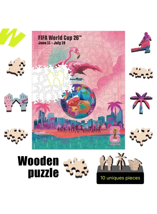 FIFA World Cup FIFA Official Licensed World Cup 2026 Host City Miami Wooden Jigsaw Puzzle 200 Pieces - Image 2